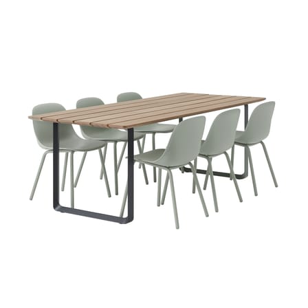 Table rectangulaire 70/70 OUTDOOR bois naturel / 225 x 90 cm - Muuto
