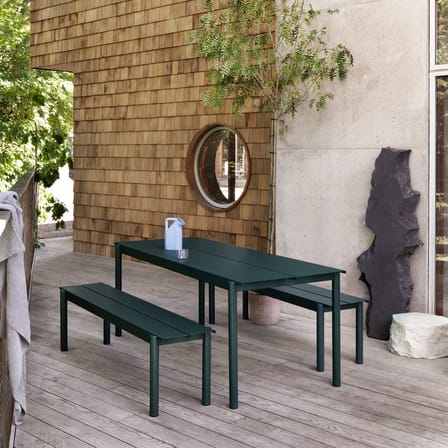 Table rectangulaire Linear métal vert /  220 x 90 cm - Muuto