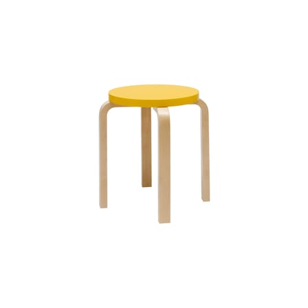 Tabouret empilable E 60 bois jaune / Alvar Aalto, 1933 - 4 pieds - ARTEK