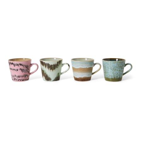 Tasse à cappuccino 70s ceramics céramique multicolore / Set de 4 - 33 cl - HK LIVING