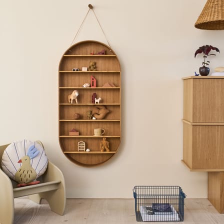 Étagère Oval Dorm bois naturel / Vitrine - L 54 x P 7 x H 110 cm - Ferm Living