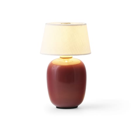Torso Wireless rechargeable lamp ceramic red / Ø 12 x H 20 cm - Ceramic & fabric - Audo Copenhagen