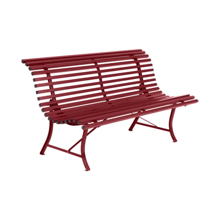 Banc avec dossier Louisiane métal rouge / L 150 cm - Fermob