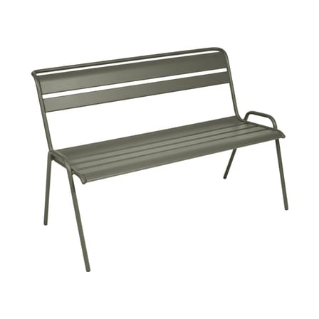 Banc avec dossier Monceau métal vert gris / 2 à 3 places - L 116 cm - Fermob