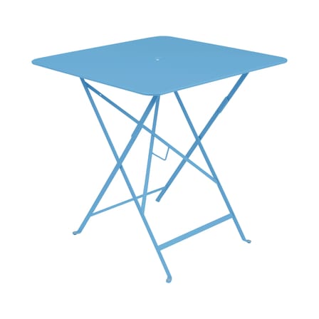 Tavolo pieghevole Bistro metallo blu / 71 x 71 cm - 3/4 persone - Foro per ombrellone - Fermob