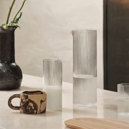 Carafe Ripple verre transparent / 1,12 L - Verre strié - Ferm Living