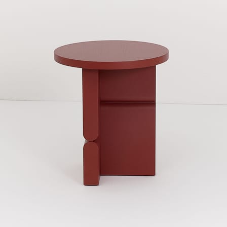Tavolino d'appoggio Coloured Wood Noon legno rosso / Ø 38 x H 42,5 cm - NOBODINOZ