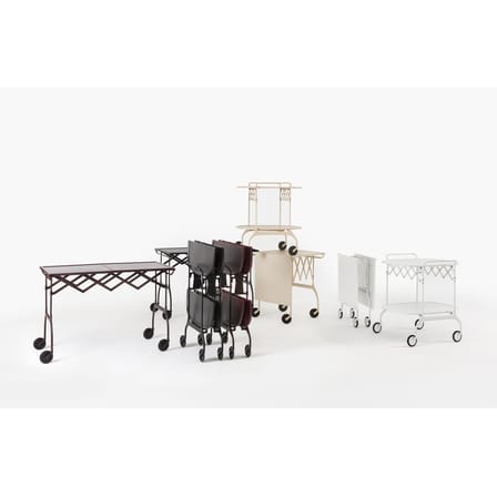 Desserte Gastone plastique noir / Pliable - 68 x 62 cm / Version mate - Kartell