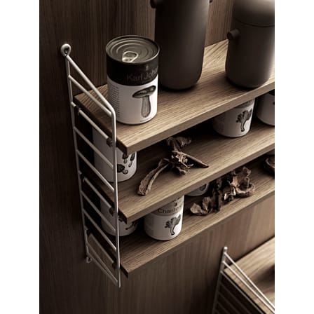 Etagère String® Pocket chêne & blanc / L 60 x H 50 cm - Réédition 1949 - String Furniture