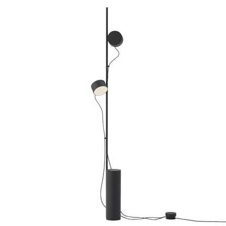 Lampadaire Post métal noir / LED - 2 spots aimantés orientables - Muuto