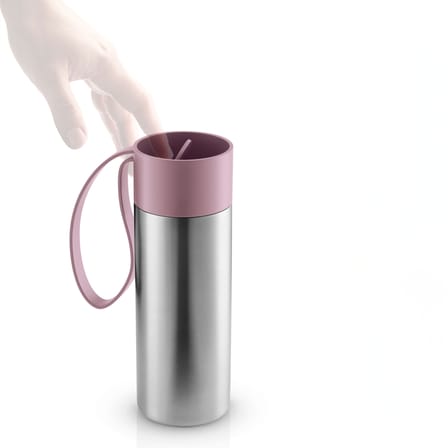 Mug isotherme To Go Cup métal rose / Avec couvercle - 0,35 L - Eva Trio