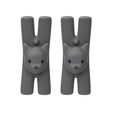 Set de 2 pinces Lampo Chat plastique noir / Aimantée - Alessi