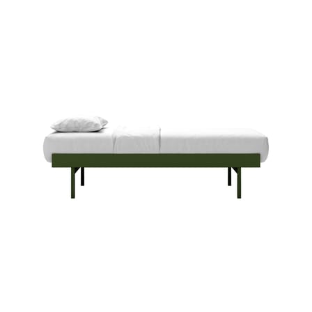  Convertible kids bed metal green with night table / For mattresses 90 x 180 to 210 cm - MOEBE