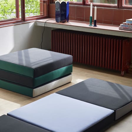 Pouf 3 Fold tissu violet / Pouf & lit d'appoint - 195 x 70 cm - Hay