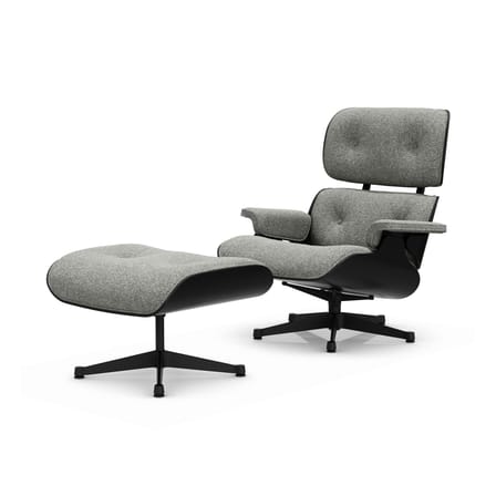 Set fauteuil & repose-pieds Lounge Chair & Ottoman tissu gris / Eames (1956) - Vitra