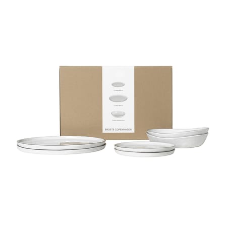 Set vaisselle Salt céramique blanc / 2 personnes - 6 pièces - BROSTE COPENHAGEN