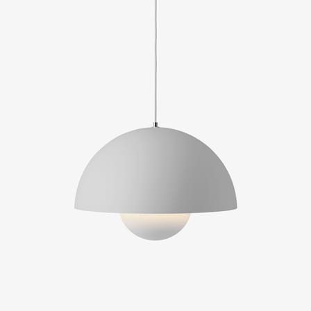 Suspension Flowerpot Big VP2 métal gris clair / Ø 50 cm - Verner Panton, 1968 - &tradition