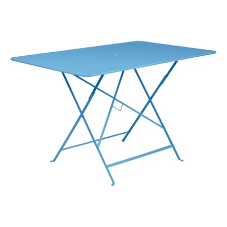 Table pliante Bistro métal bleu / 117 x 77 cm - 6 personnes - Trou parasol - Fermob