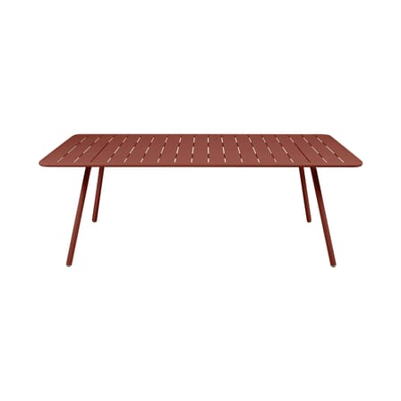 Table rectangulaire Luxembourg métal rouge / 207 x 100 cm - 8 à 10 personnes - Fermob