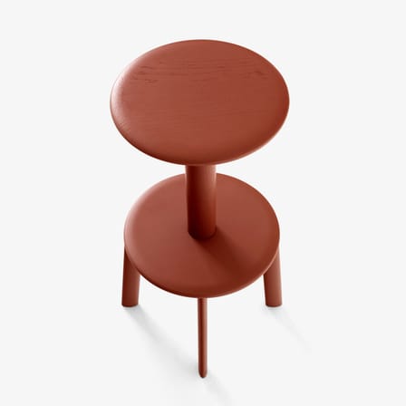 Tabouret haut pivotant Massif AV40 bois rouge / H 75 cm - &tradition