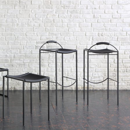 Tabouret haut Sgabello Alto métal noir / H 72 cm - Maurizio Peregalli, 1984 - Zeus