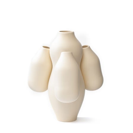 Vase Allpa Mini céramique blanc beige / Ø 25 x H 28 cm - fait main / Jean-Baptiste Fastrez, 2020 - Moustache