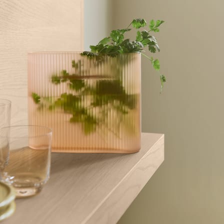 Vase Ridge verre orange / L 20 x H 16,5 cm - Muuto