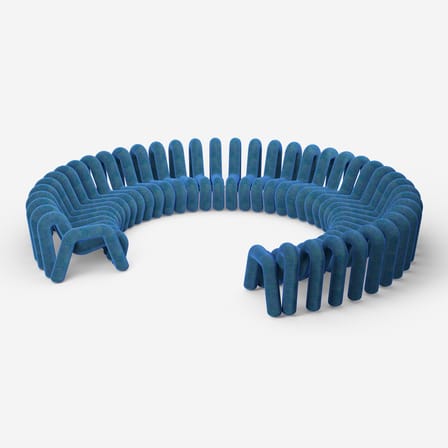 Canapé droit Extra Bold Sofa tissu bleu / 2 places - L 148 cm (8 tubes) - Moustache