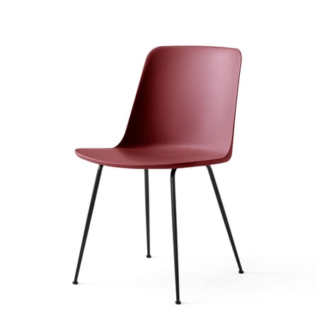 Chaise Rely HW6 plastique rouge / Plastique recyclé & pieds acier - &tradition