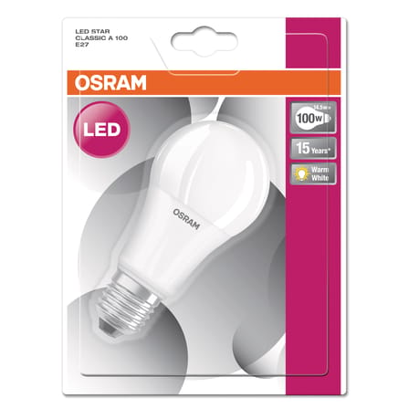 Classique A60 LED bulb E27 glass white Frosted / 13W (= 100W) - Warm white - Osram
