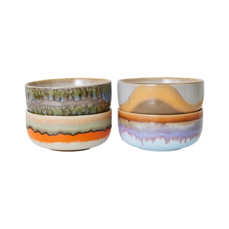 Set de 4 coupelles 70s ceramics / Ø 12,5 - 40 cl - HK LIVING
