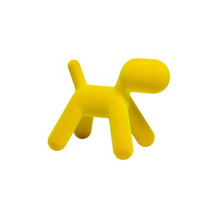Décoration Puppy XS Floqué tissu jaune / Effet velours - L 18,5 cm - Eero Aarnio, 2003 - Magis