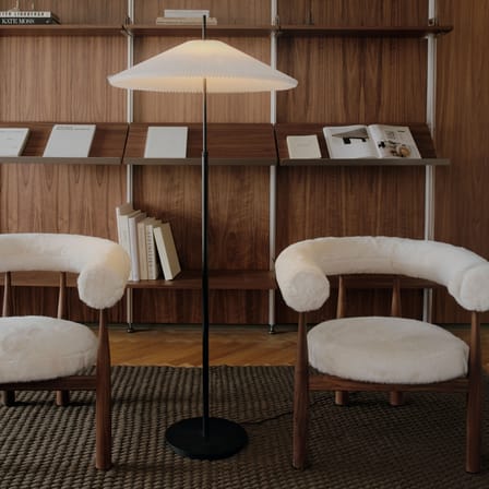 Nebra Floor lamp textile white / Swivel & height-adjustable - NEW WORKS