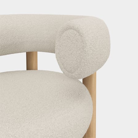 Gepolsterter Sessel Fat Lounge textil weiß / Stoff Elle - Tom Dixon