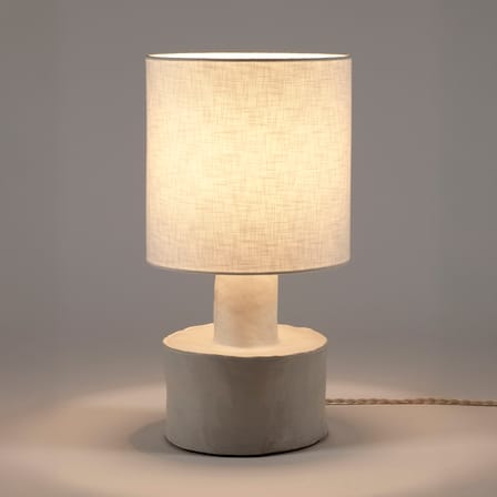 Lampada da tavolo Catherine ceramica bianco / Gres e tessuto - Ø 25 x H 47 cm - Serax