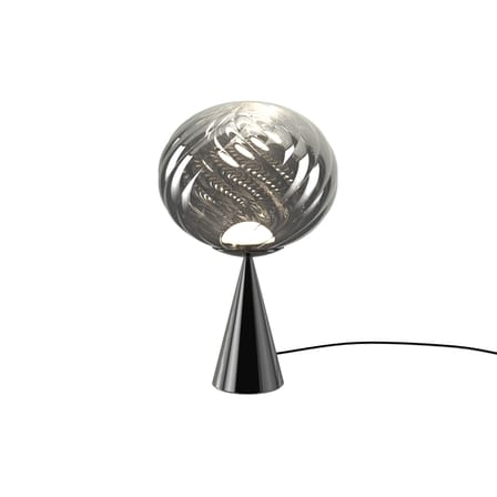 Lampada da tavolo Whirl Cone Fat materiale plastico argento / LED - Ø 30 cm - Tom Dixon