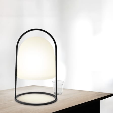 Lampe solaire d'extérieur LED Large plastique blanc / Ø 26.4 x H 43 cm - Charge soleil ou mini-USB - Eva Trio
