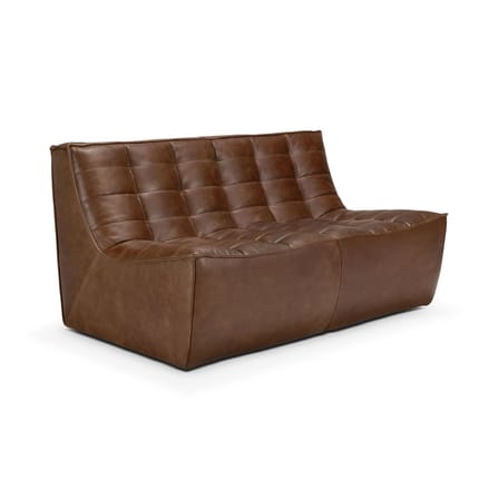Divano destro N701 pelle marrone / 2 posti - L 140 cm - Ethnicraft