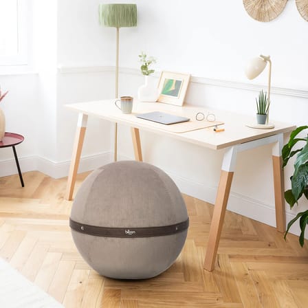 Pouf Côtelé XL beige / Ergonomique - Ø 65 cm / Velours côtelé - BLOON PARIS