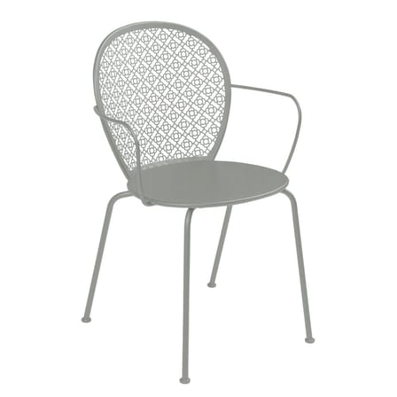 Lorette Stackable armchair metal grey / Perforated metal - Fermob