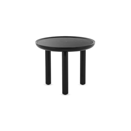 Table basse K-TOP noir / Ø 60 x H 50 cm - Plateau grès effet marbre - Kartell