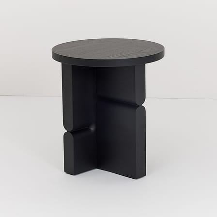 Table d'appoint Coloured Wood Noon bois noir / Ø 38 x H 42,5 cm - NOBODINOZ