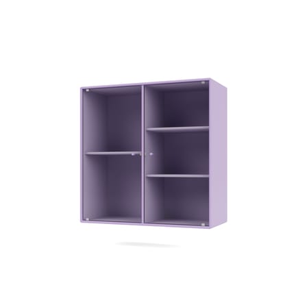 Rangement mural Ripple II bois violet / Vitrine - L 69.6 x P 30 x H 69,6 cm / Verre ondulé - MONTANA