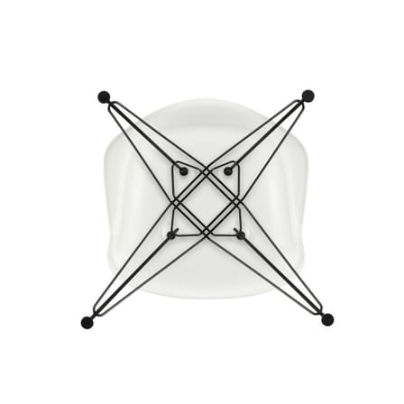 Fauteuil RE DAR - Eames Plastic Armchair plastique blanc / (1950) - Pieds noirs / Recyclé - Vitra