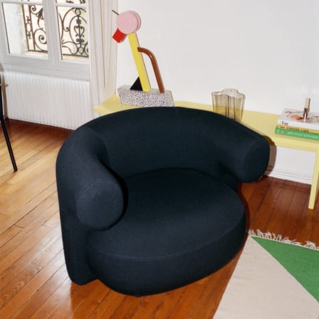 Fauteuil pivotant Burra tissu bleu - Normann Copenhagen