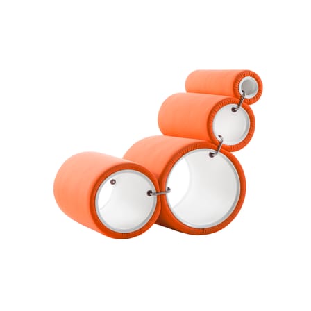 Fauteuil rembourré Tube tissu orange / Joe Colombo, 1969 - Modulable - Cappellini