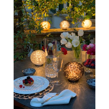 Lampe sans fil rechargeable Mini Planet LED plastique transparent / Ø 16 x H 14 cm / Variateur - Kartell