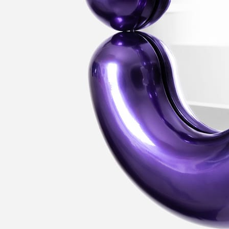 Miroir mural Zodiac Bumper Small céramique violet / L 55 x H 70 cm - Jean-Baptiste Fastrez, 2020 - Moustache