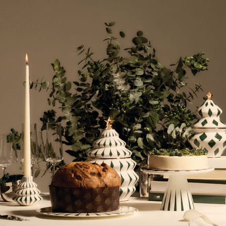 Plat à gâteau Delight céramique vert / Décoré à la main - Ø 22 cm - Alessi