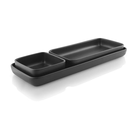 Plat de service Nordic kitchen céramique noir / Grès - 12 x 24 cm - Eva Trio